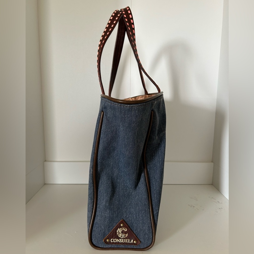Consuela Limited Edition Marfa Embroidered Denim Tote with Cactus and Wolf - Picture 5 of 9